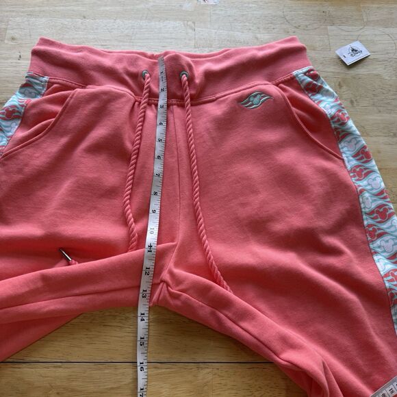 Disney Cruise Line Elastic Drawstring Waist Sweatpants Women L Coral - Picture 5 of 11